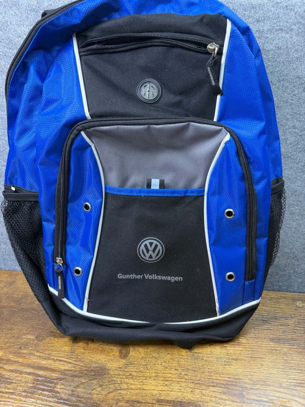 Gunther Volkswagen Promotional Blue and Black Backpack